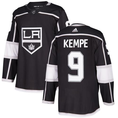 Adidas Los Angeles Kings #9 Adrian Kempe Black Home Authentic Stitched Jersey Men's