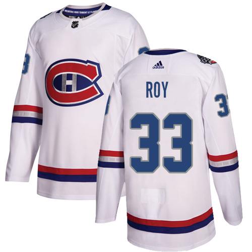 Adidas Montreal Canadiens #33 Patrick Roy White Authentic 2017 100 Classic Stitched Jersey Men's