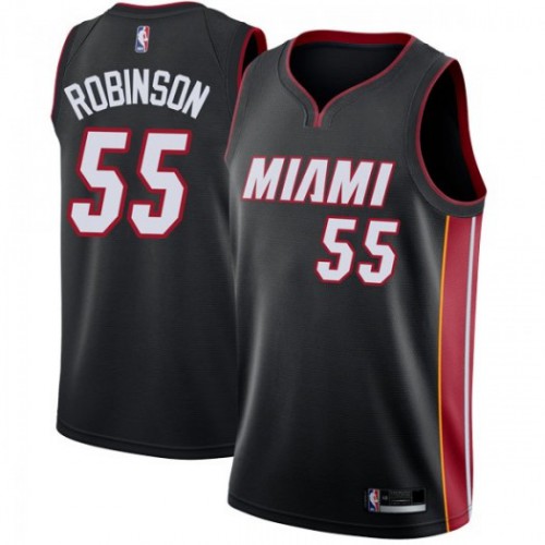 Miami Heat #55 Duncan Robinson Black Swingman Icon Edition Jersey Mens
