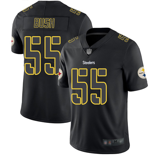 Pittsburgh Steelers #55 Devin Bush Black Men's Stitched Limited Rush Impact Jersey Men's