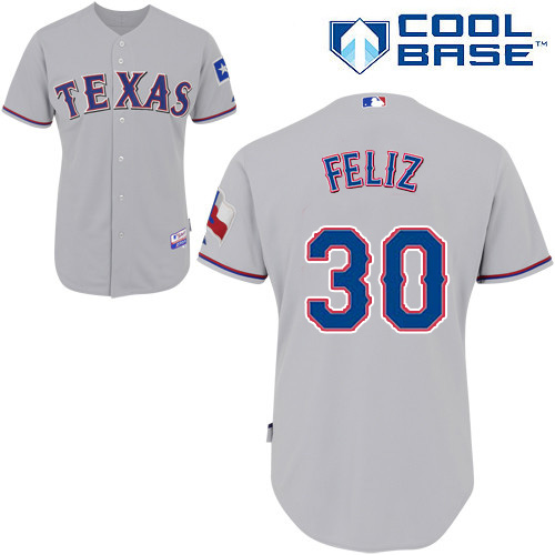Texas Rangers #30 Naftali Feliz Stitched Grey Cool Base Jersey Men's