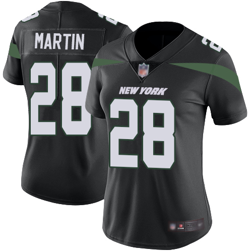 Jets #28 Curtis Martin Black Alternate Women's Stitched Vapor Untouchable Limited Jersey