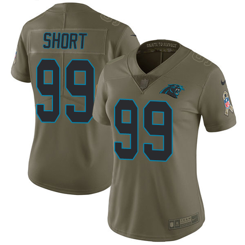 Carolina Panthers #99 Kawann Short Olive Women's Stitched Limited 2017 Salute to Service Jersey Womens