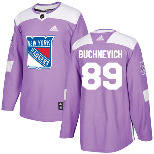 Adidas New York Rangers #89 Pavel Buchnevich Purple Authentic Fights Cancer Stitched Youth Jersey Youth