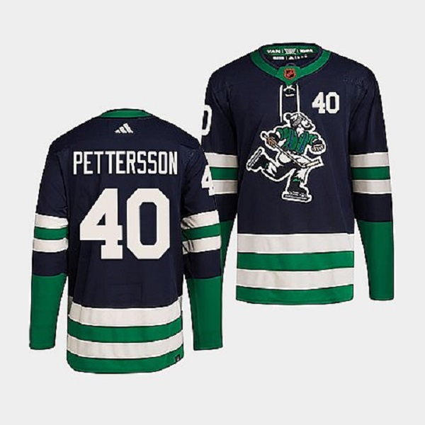 Vancouver Canucks #40 Elias Pettersson Men's Adidas Reverse Retro 2.0 Authentic Player Jersey - Navy