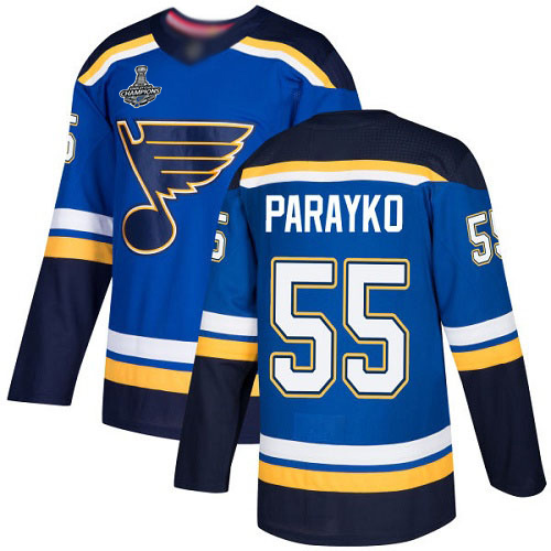 Adidas St. Louis Blues #55 Colton Parayko Blue Home Authentic Stanley Cup Champions Stitched Jersey Men's