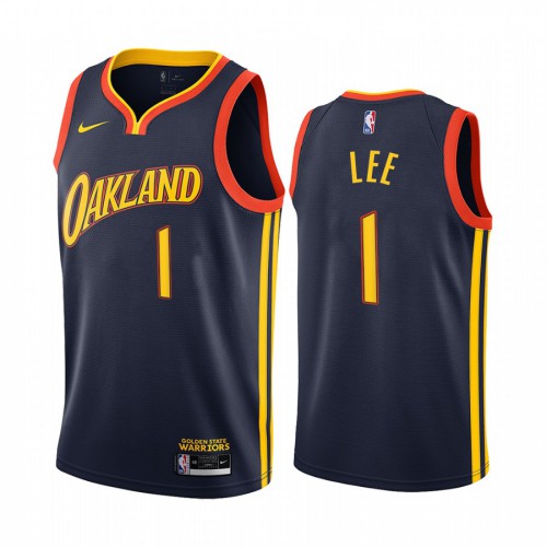 Golden State Warriors #1 Damion Lee Navy Swingman 2020-21 City Edition Jersey Mens