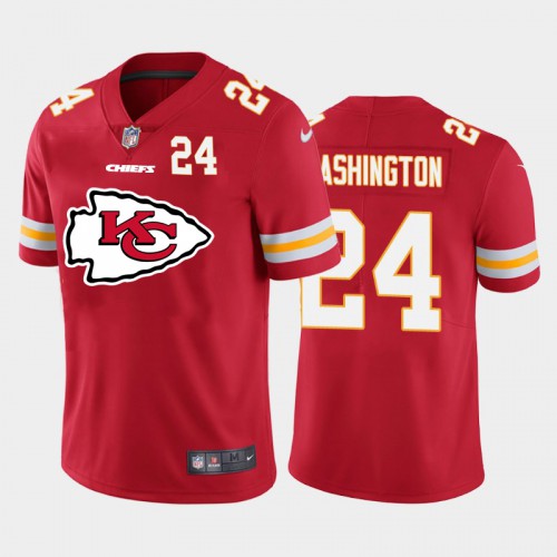 Kansas City Kansas City Chiefs #24 DeAndre Washington Red Men's Big Team Logo Player Vapor Limited Jersey Men's