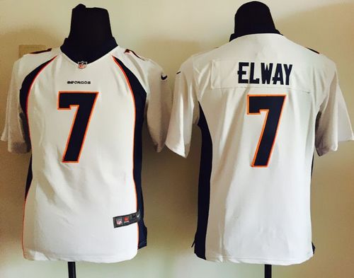 Broncos #7 John Elway White Youth Stitched New Elite Jersey
