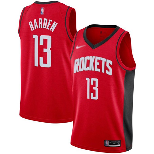 Houston Rockets #13 James Harden Red Swingman Icon Edition 2019/2020 Jersey Mens