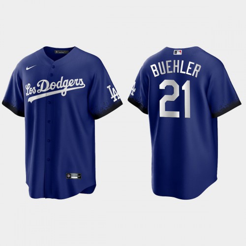 Los Angeles Los Angeles Dodgers #21 Walker Buehler Men's 2021 City Connect Game Jersey Royal Men's