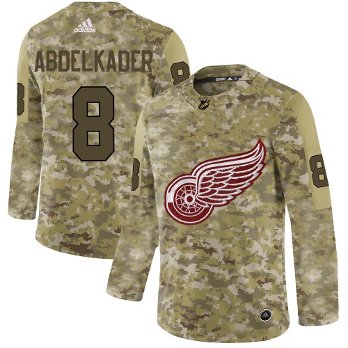 Adidas Detroit Red Wings #8 Justin Abdelkader Camo Authentic Stitched Jersey Men's