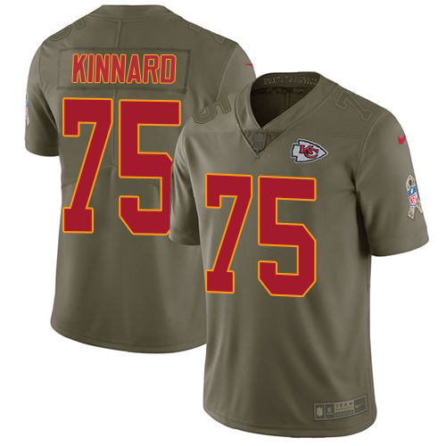 Chiefs #75 Darian Kinnard Olive Men's Stitched Limited 2017 Salute To Service Jersey