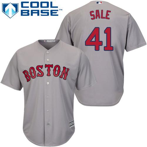 Boston Red Sox #41 Chris Sale Grey Cool Base Stitched Youth Jersey Youth