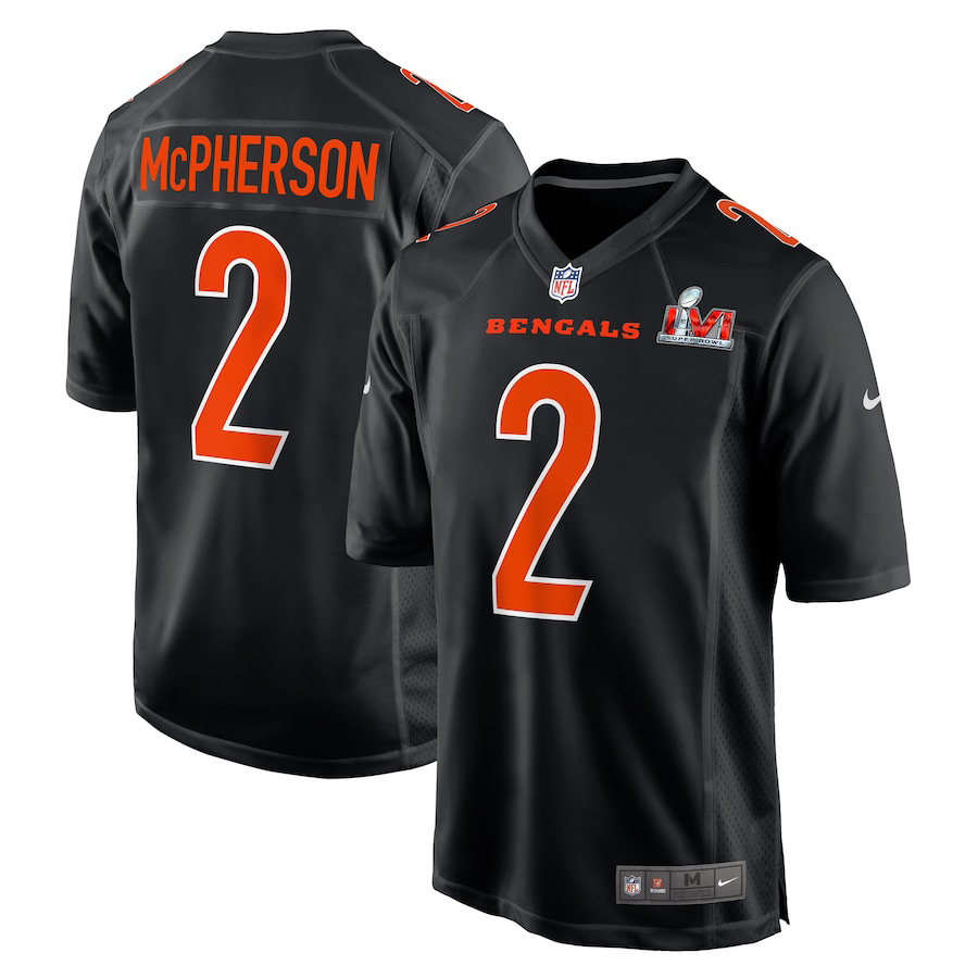 Cincinnati Bengals #2 Evan McPherson Black Men's Super Bowl LVI Bound Game Fashion Jersey