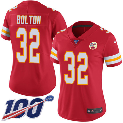 Chiefs #32 Nick Bolton Red Team Color Women's Stitched 100th Season Vapor Limited Jersey