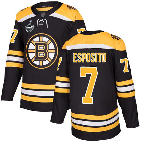 Adidas Boston Bruins #7 Phil Esposito Black Home Authentic Stanley Cup Final Bound Stitched Jersey Men's