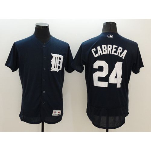 Detroit Tigers #24 Miguel Cabrera Navy Blue Flexbase Authentic Collection Stitched Jersey Men's