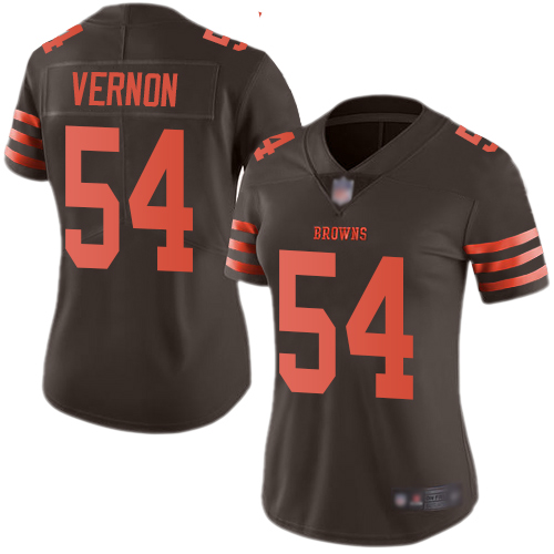 Cleveland Browns #54 Olivier Vernon Brown Women's Stitched Limited Rush Jersey Womens