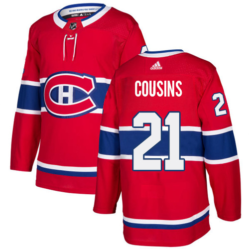 Adidas Montreal Canadiens #21 Nick Cousins Red Home Authentic Stitched Jersey Men's