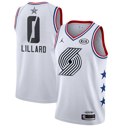 Portland Trail Blazers #0 Damian Lillard White Youth Jordan Swingman 2019 All-Star Game Jersey Youth
