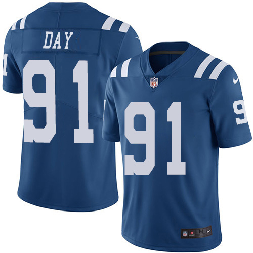 Indianapolis Colts #91 Sheldon Day Royal Blue Men's Stitched Limited Rush Jersey Men's