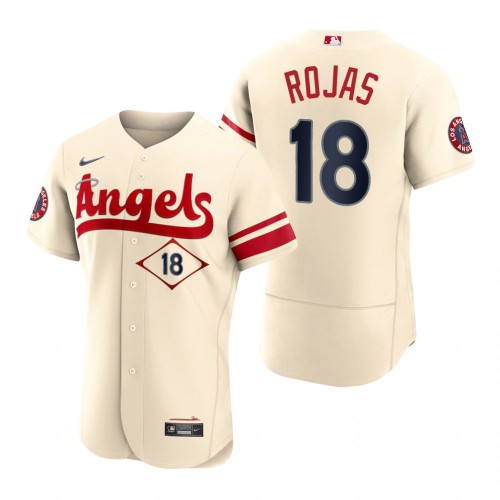 Los Angeles Los Angeles Angels #18 Jose Rojas Cream Men's Authentic 2022 City Connect Jersey Men's