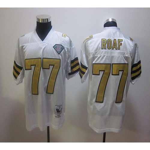 Mitchell And Ness New Orleans Saints #77 Willie Roaf White Stitched Jersey Men's