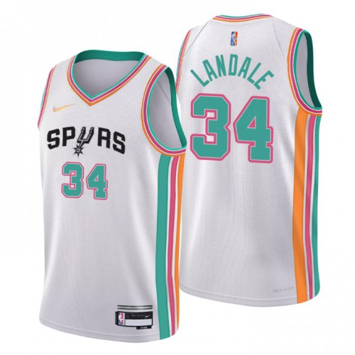San Antonio San Antonio Spurs #34 Jock Landale Mens White 2021/22 Swingman Jersey - City Edition Mens
