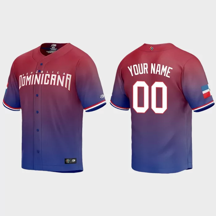 Custom #00 Dominican Republic Baseball 2023 World Baseball Classic Jersey – Red