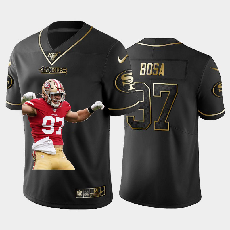 San Francisco 49ers #97 Nick Bosa Team Hero 1 Vapor Limited 100 Jersey Black Golden