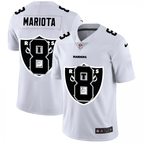 Las Vegas Las Vegas Raiders #8 Marcus Mariota White Men's Team Logo Dual Overlap Limited Jersey Men's