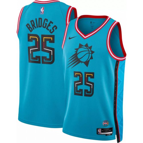 Phoenix Phoenix Suns #25 Mikal Bridges Unisex Turquoise 2022-23 Swingman Jersey - City Edition Mens