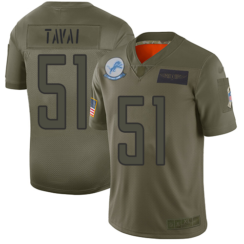 Detroit Lions #51 Jahlani Tavai Camo Men's Stitched Limited 2019 Salute To Service Jersey Men's