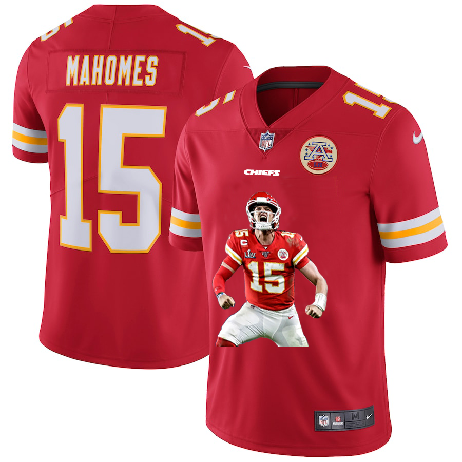 Kansas City Chiefs #15 Patrick Mahomes Men's Player Signature Moves Vapor Limited Jersey Red