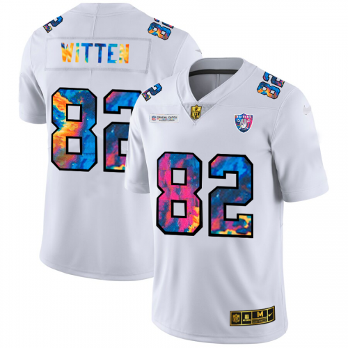 Las Vegas Las Vegas Raiders #82 Jason Witten Men's White Multi-Color 2020 Crucial Catch Limited Jersey Men's