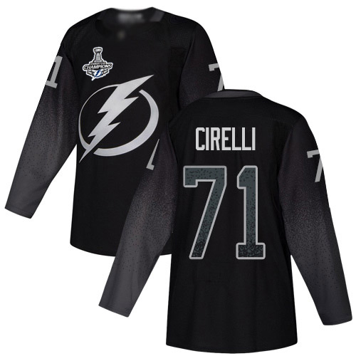 Adidas Tampa Bay Lightning #71 Anthony Cirelli Black Alternate Authentic 2020 Stanley Cup Champions Stitched Jersey Men's