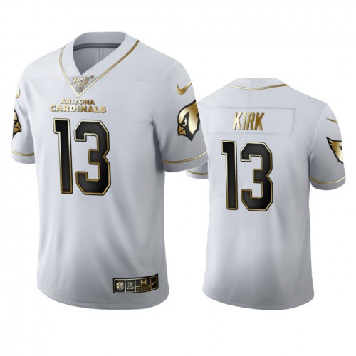 Arizona Arizona Cardinals #13 Christian Kirk Men's White Golden Edition Vapor Limited 100 Jersey Men's