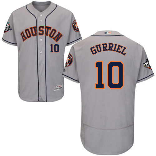 Houston Astros #10 Yuli Gurriel Grey Flexbase Authentic Collection 2019 World Series Bound Stitched Jersey Men's