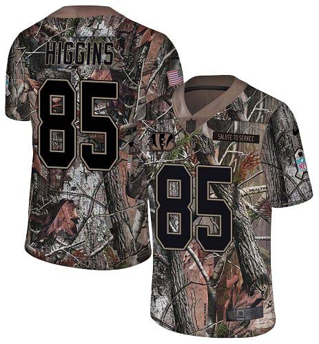 Bengals #85 Tee Higgins Camo Youth Stitched Limited Rush Realtree Jersey