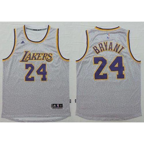 Los Angeles Lakers #24 Kobe Bryant Grey Fashion Stitched Jersey Mens