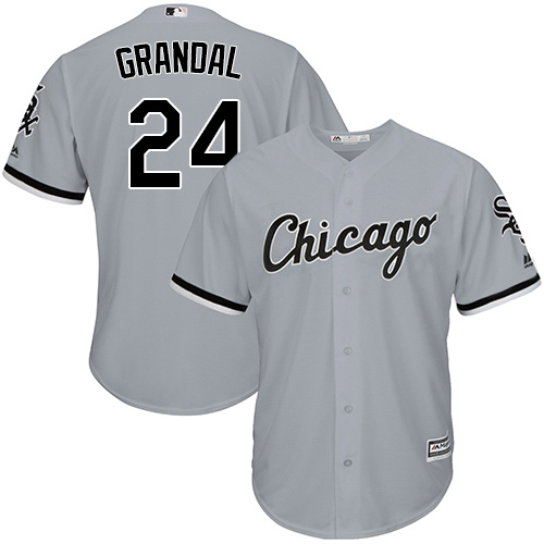Chicago White Sox #24 Yasmani Grandal Grey New Cool Base Stitched Jersey Men's