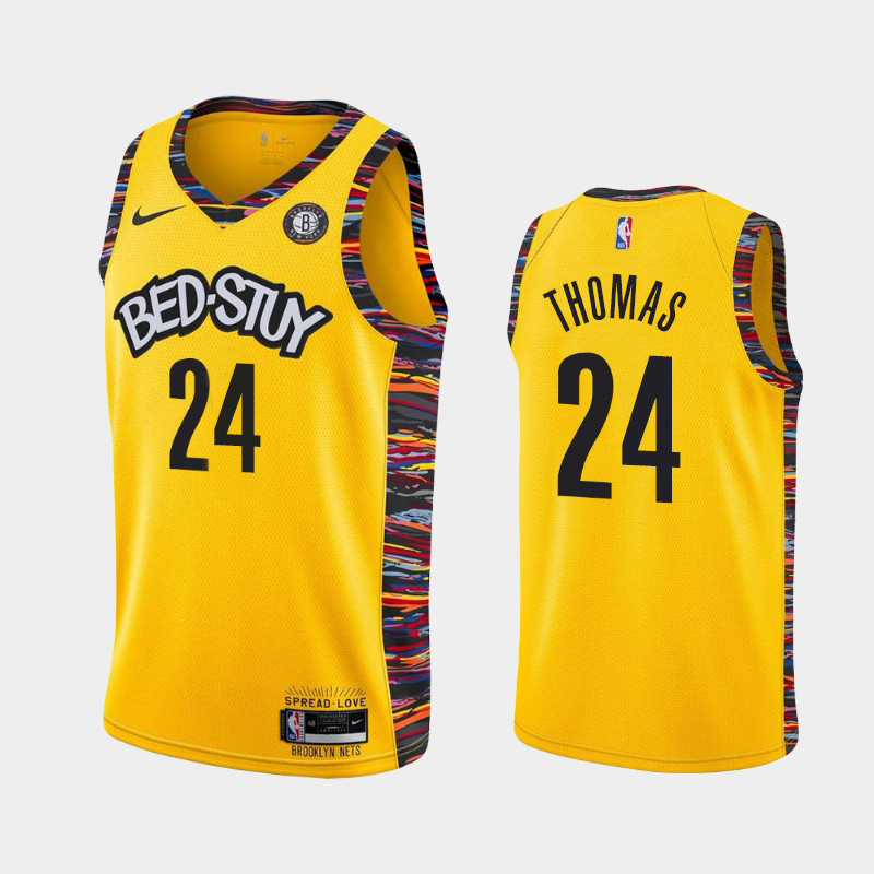 Brooklyn Nets #24 Cam Thomas Men's Yellow 2019-20 City Edition Jersey