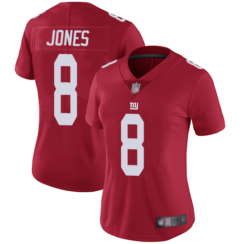 Giants #8 Daniel Jones Red Alternate Women's Stitched Vapor Untouchable Limited Jersey