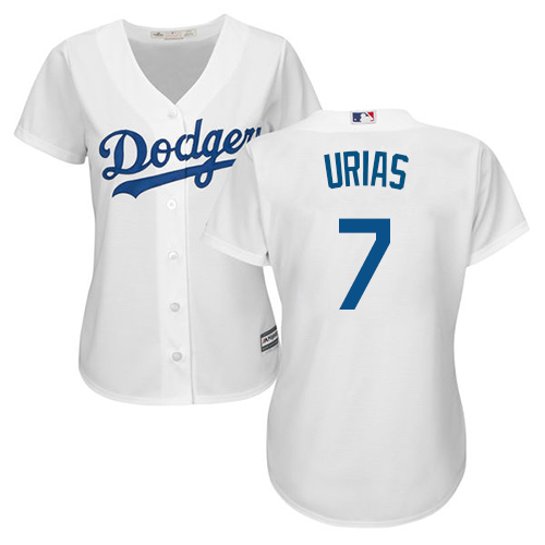 Los Angeles Dodgers #7 Julio Urias White Home Women's Stitched Jersey Womens