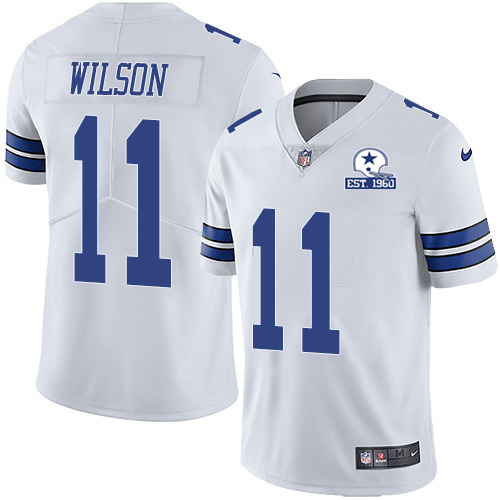 Dallas Cowboys #11 Cedrick Wilson White Men's Stitched With Established In 1960 Patch Vapor Untouchable Limited Jersey Men's