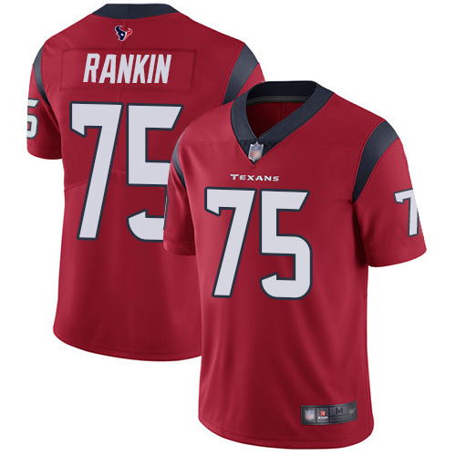 Houston Texans #75 Martinas Rankin Red Alternate Men's Stitched Vapor Untouchable Limited Jersey Men's