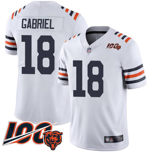 Chicago Bears #18 Taylor Gabriel White Alternate Men's Stitched Vapor Untouchable Limited 100th Season Jersey Men's