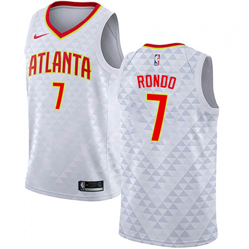 Atlanta Hawks #7 Rajon Rondo White Youth Swingman Association Edition Jersey Youth