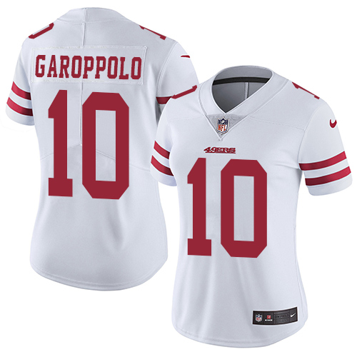 49ers #10 Jimmy Garoppolo White Women's Stitched Vapor Untouchable Limited Jersey